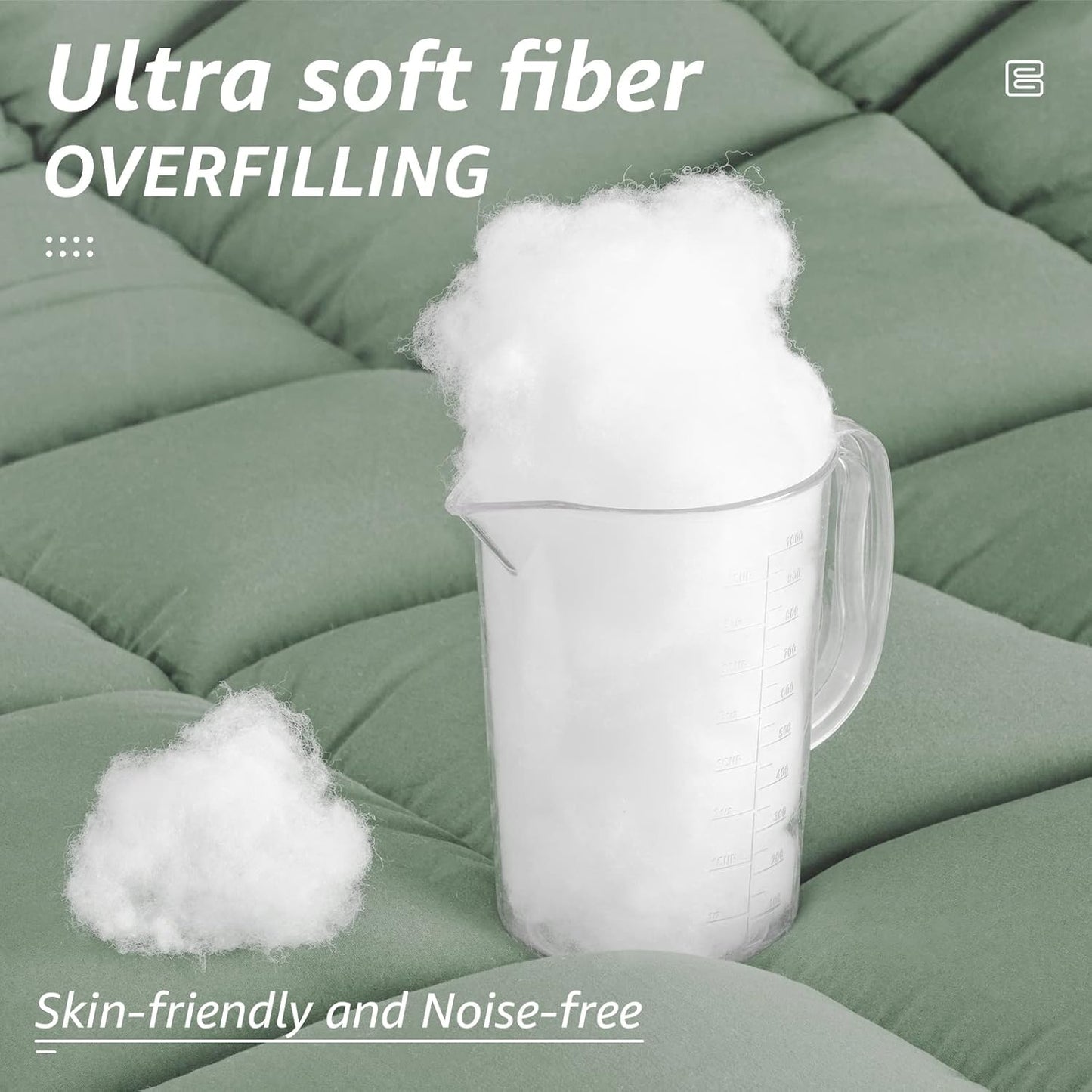 HYLEORY All Season California King Size Bed Comforter - Cooling Down Alternative Quilted Duvet Insert with Corner Tabs - Winter Warm - Machine Washable - Sage Green