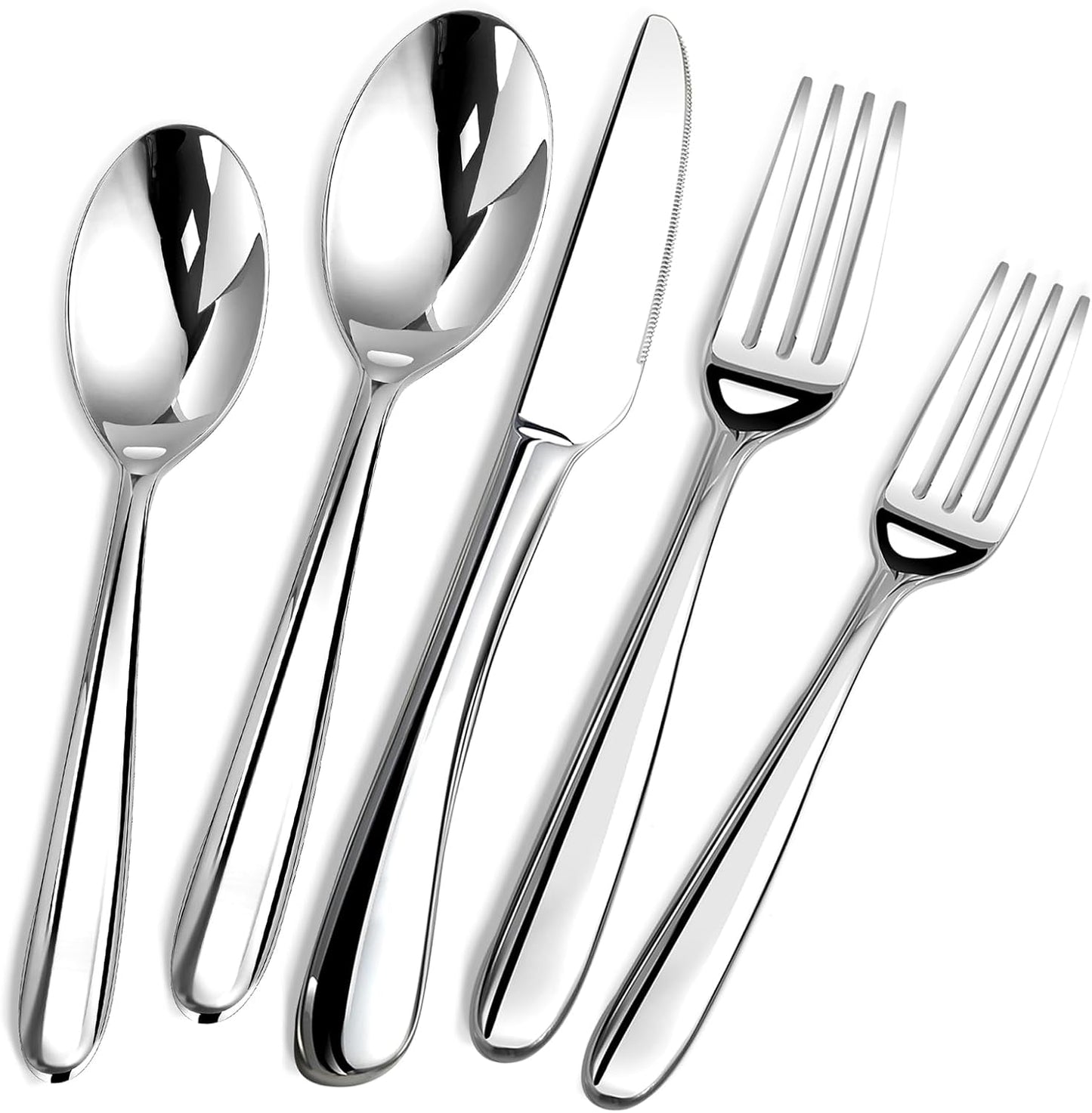 Heavy Duty Silverware Set for 8, 40 Piece Premium Stainless Steel Flatware Utensils Cutlery Set Including Steak Knife Fork and Spoon, Dishwasher Safe, Gift Package for Wedding Housewarming