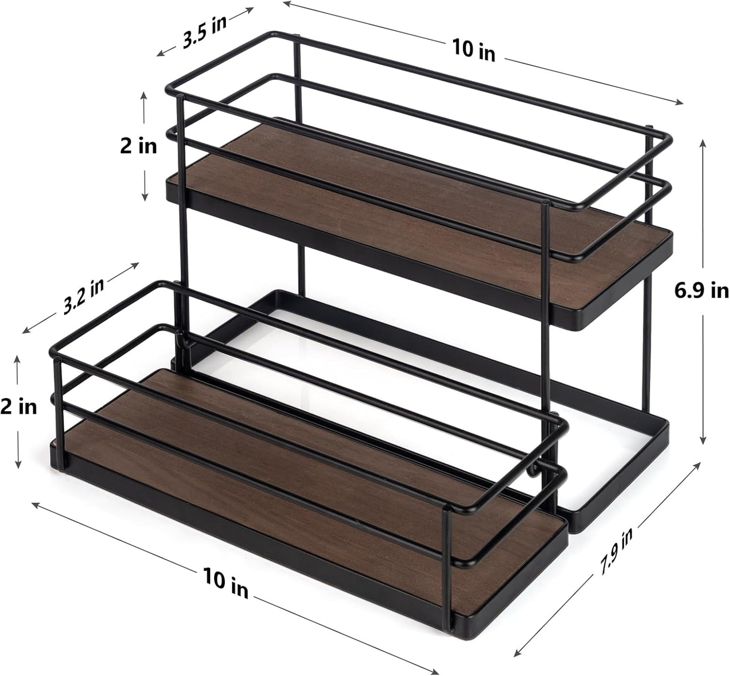 6 Bottle Capacity Coffee Syrup Organizer 2 Tier Coffee Syrup Stand Shelf for Coffee Bar Kitchen Small Wine Rack for Bar Family Storage for Syrup Wine Dressing