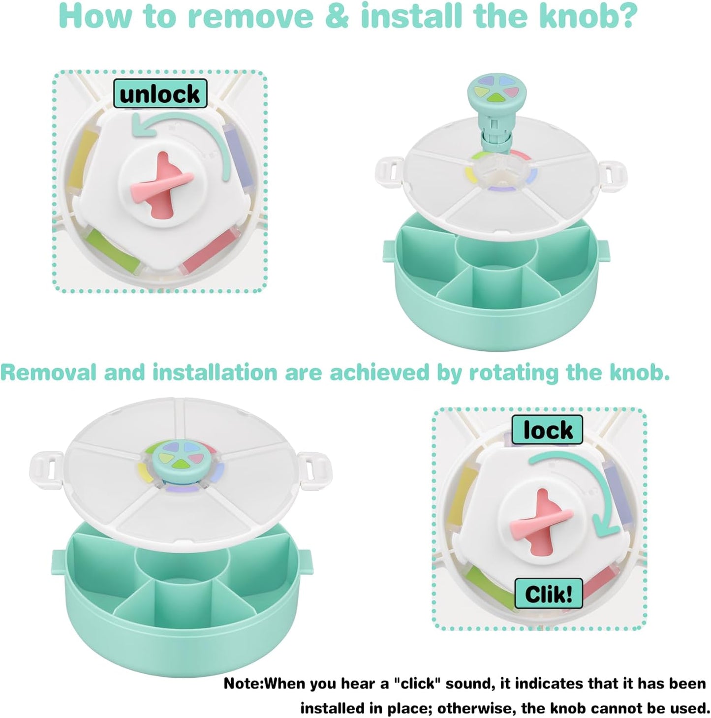 Kids Snack Spinner – Reusable Snack Container with 5 Compartments & Lid, BPA/PVC-Free, Dishwasher Safe, Perfect for Travel, School Lunches & On-the-Go Snacking, Green