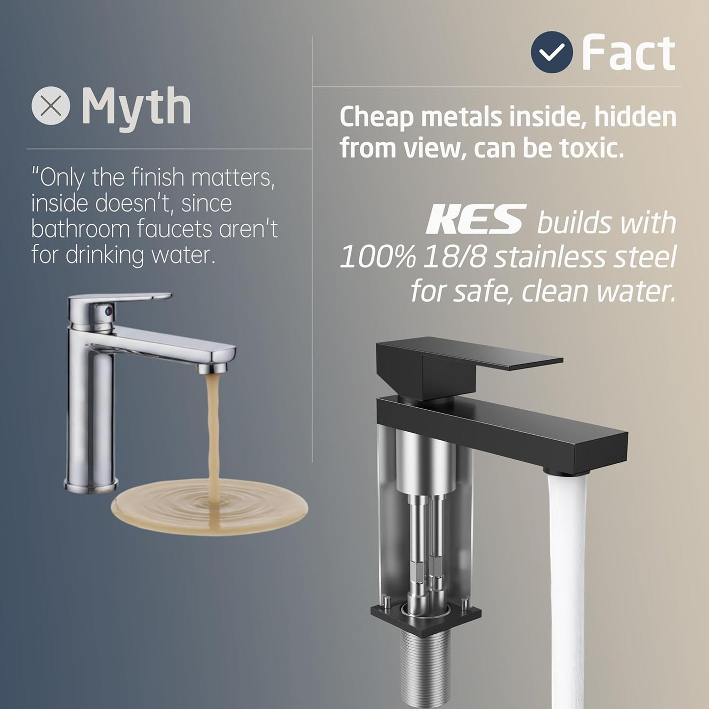 KES Black Bathroom Faucet Single Hole Bathroom Sink Faucet Single Handle Lavatory Vanity Sink Stainless Steel cUPC Certified Matte Black, L3156ALFF12-BK