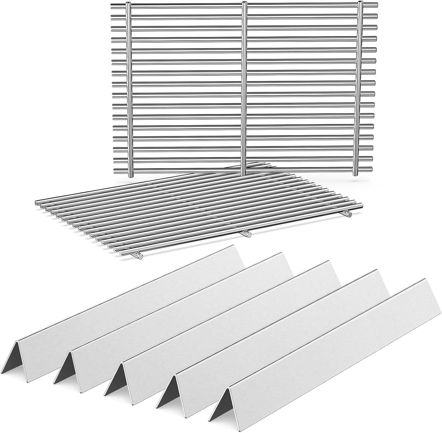 Grill Parts for Weber Genesis Silver B/C, Spirit 300/700, Weber 900 (Side Control), Genesis Gold/Platinum B/C Replacement for Weber 7525 Grates, Weber 7537, 17.5 Grill Grates, 22.5" Flavorizer Bars
