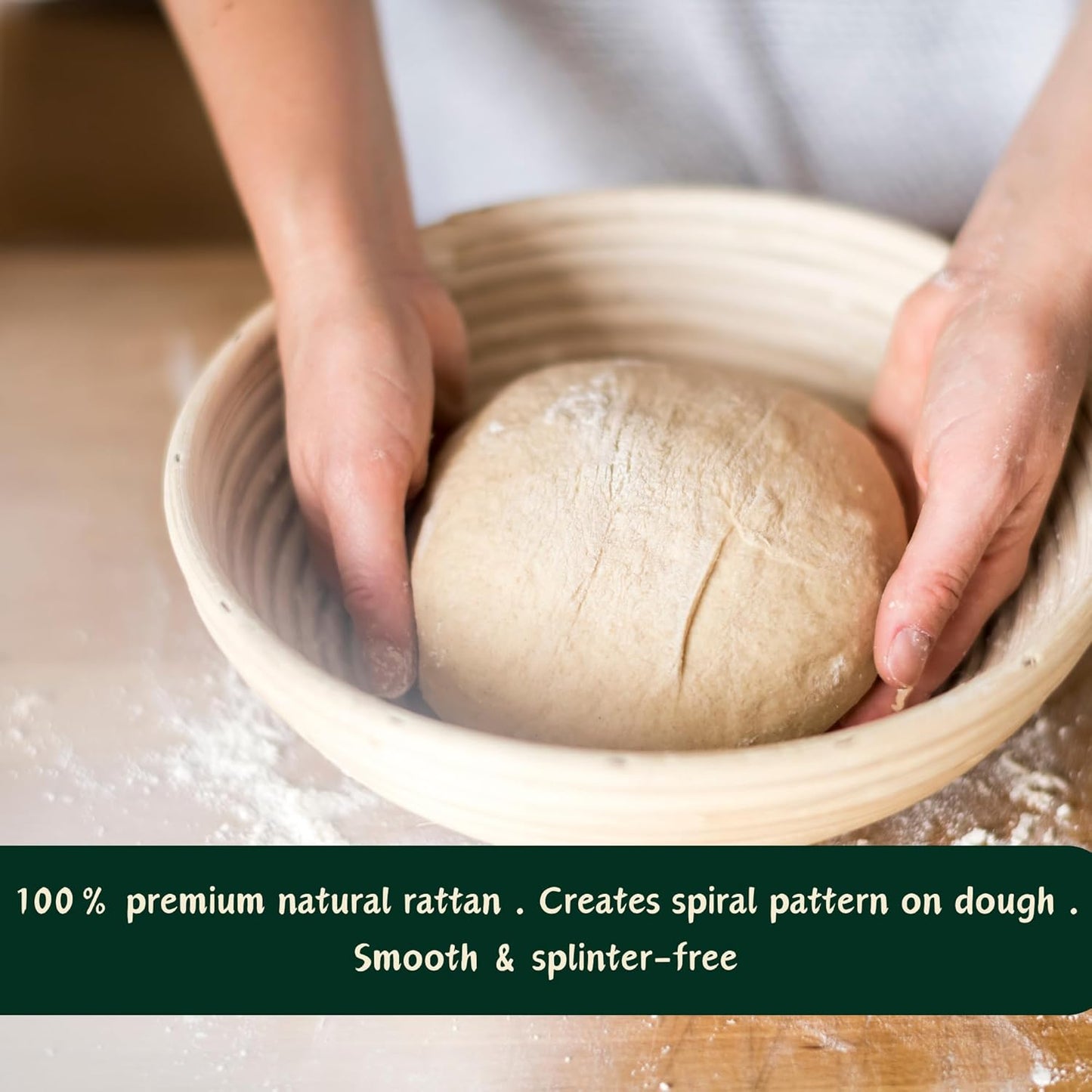 Banneton Bread Proofing Basket: Banneton Basket Set of 2, 9 inch Sourdough Proofing Basket Round Proofing Bowls Handmade Rattan baskets w Linen liners for Dough Proofing, Sourdough Bread Making Kit