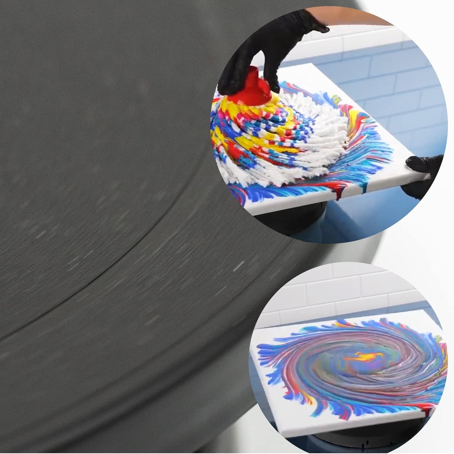 11”Rotate Turntable Sculpting Wheel Revolving Cake Turnable Black Painting Turn Table Stand for Paint Spraying Spinner,with 3 Scraping Tools-Spray Painting Spinner, Cake Decorating, DIY Projects