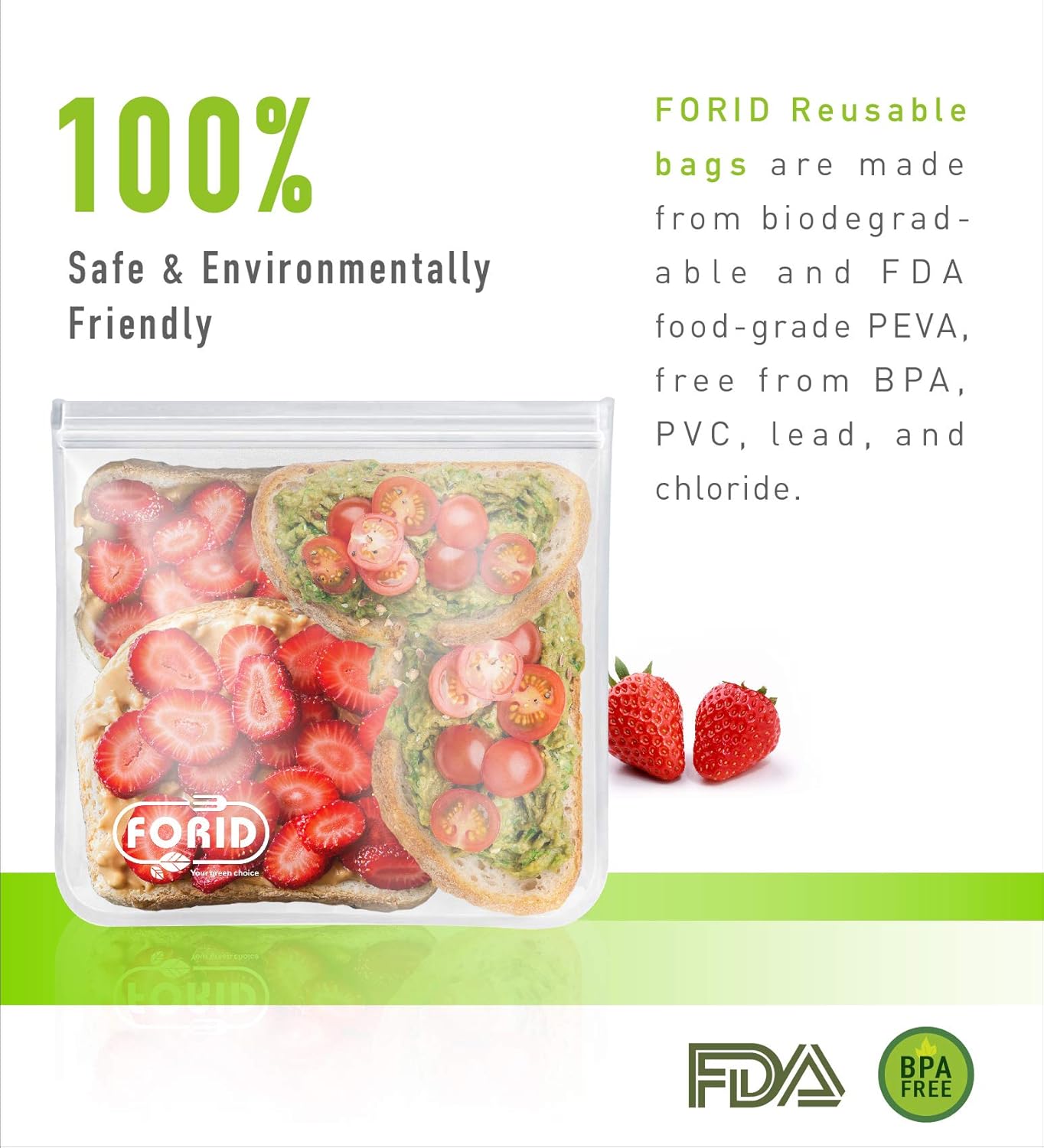 FORID Reusable Gallon Freezer Bags, 6 Pack Extra Thick Gallon Reusable Bags, Leakproof Food Storage Bags for Marinate Food, Fruit Cereal Sandwich Snack Meal Prep Travel Items Home Organization Storage