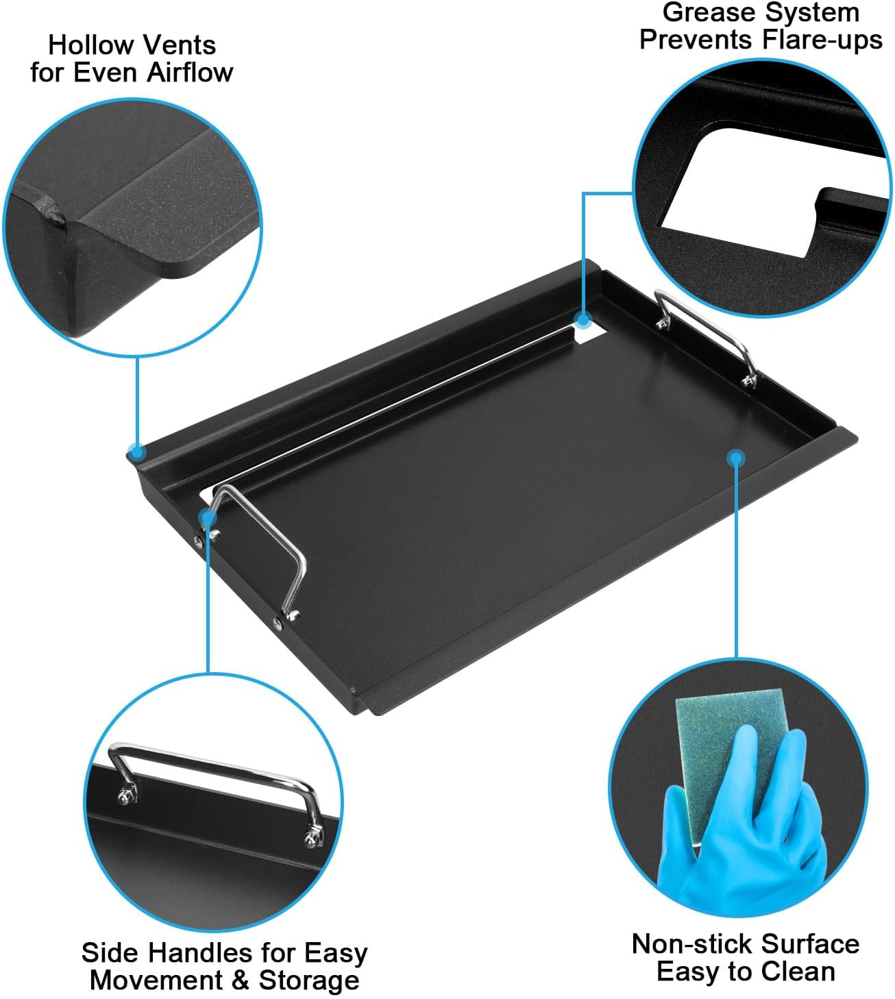 Full Size Griddle for Charbroil Performance 6 Burner Grill, Flat Top Griddle for Charbroil Grill 463245917 463238218 463276517 466245917, 463347017 463349917, Replace for G470-0002-W1 G470-0003-W1
