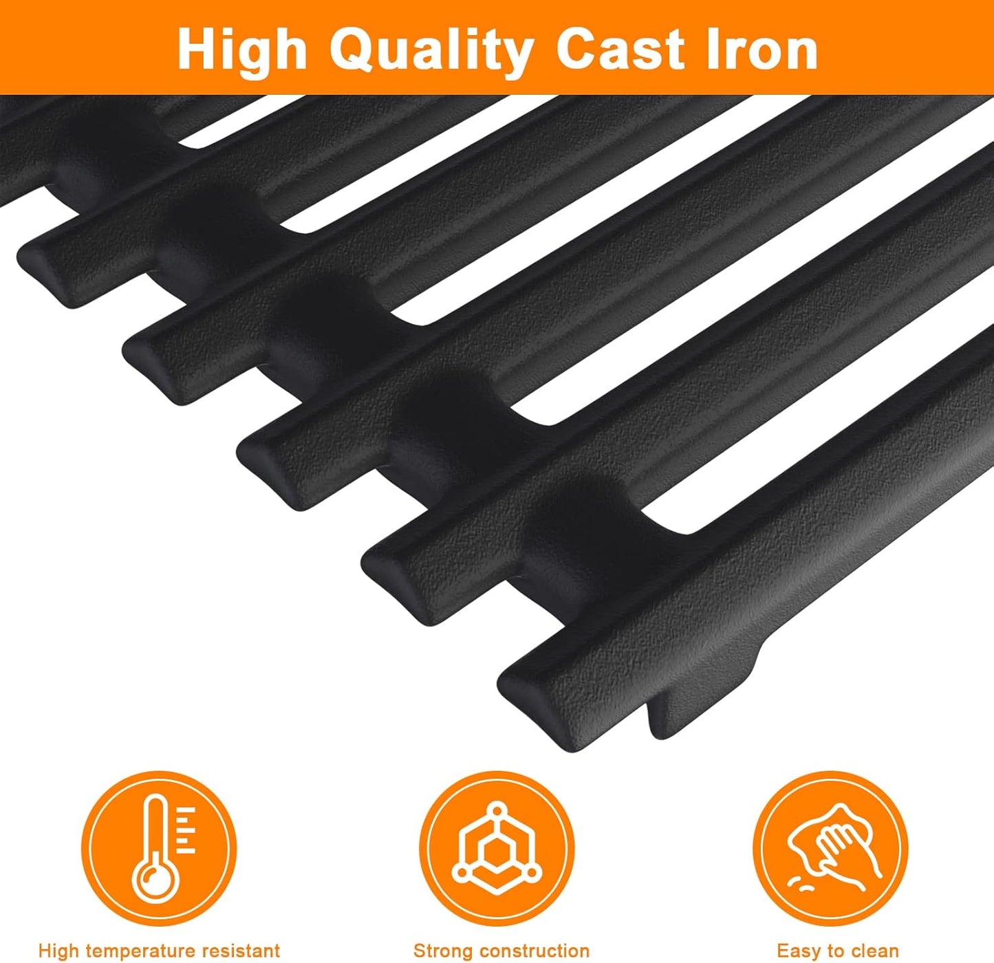 17'' x 6" Emitter Plate and Cooking Grid Grate Replacement Parts for Charbroil 2015 and newer TRU‑Infrared Char‑Broil Commercial,Signature,Professional Series Gas Grills,Charbroil 3297527R04,Cast Iron