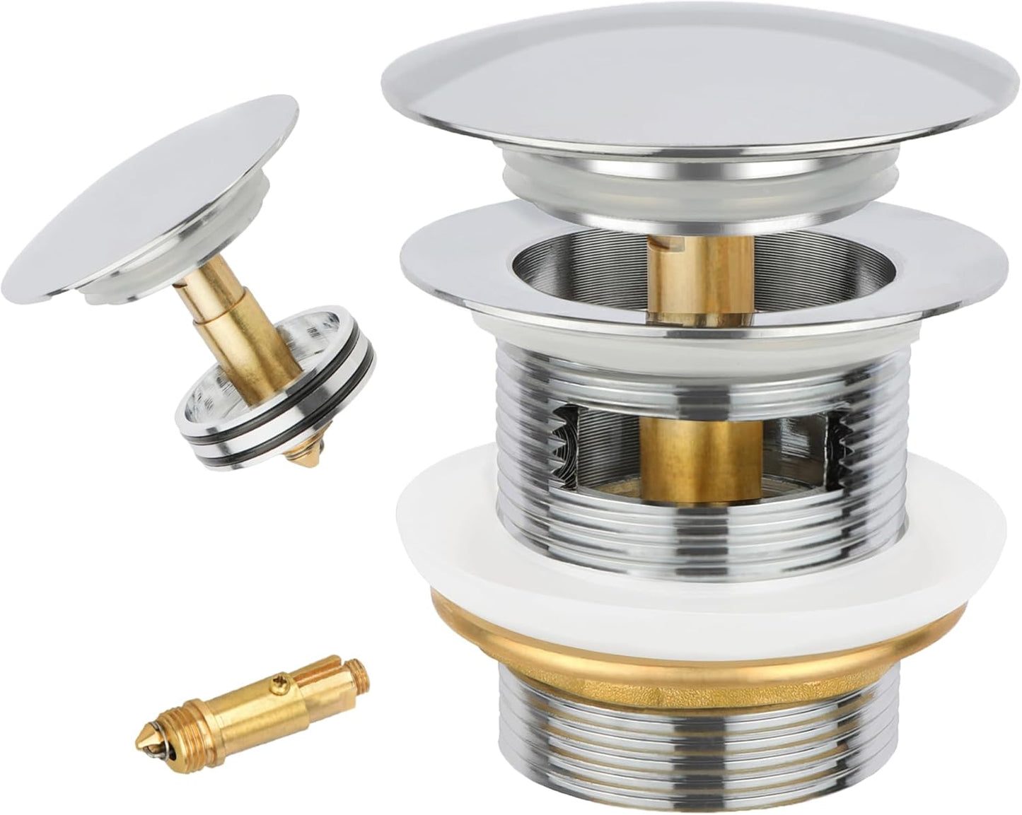 Fits Freestanding Tub Drains with Removable Pop-Up Freestanding Tub Drain Stopper, Compatible with Freestanding Tub Drain Rough-in Kit (Also Comes with a Replacement Pop-Up Bolt) (Chrome)