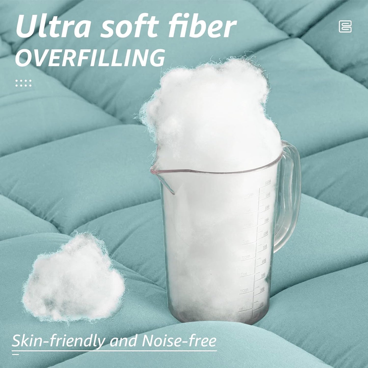 HYLEORY All Season Twin Size Bed Comforter - Cooling Down Alternative Quilted Duvet Insert with Corner Tabs - Winter Warm - Machine Washable - Turquoise