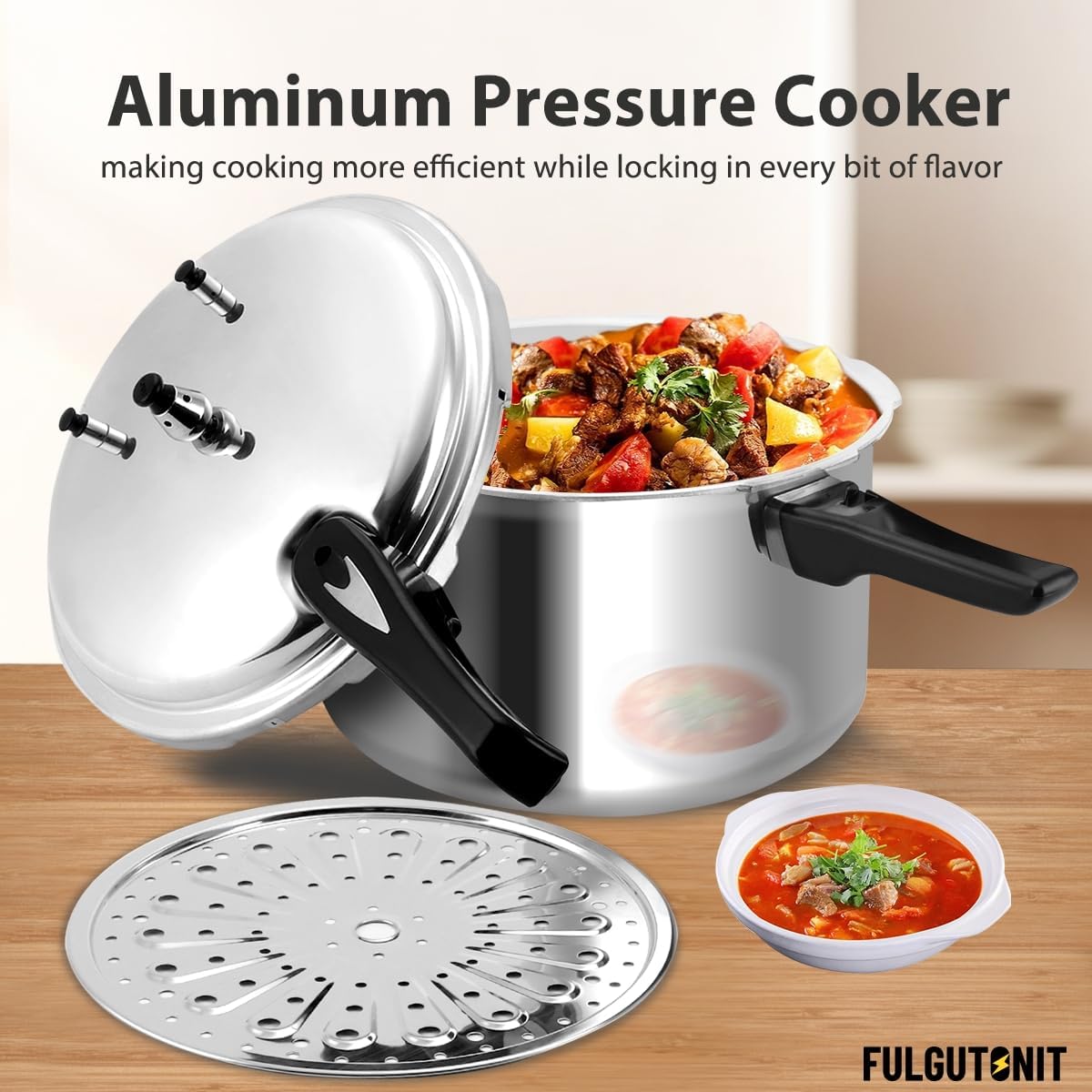 12 Quart Pressure Cooker,Aluminum Pressure Canner w/Canning Rack & Easy Lock Lid for Canning, Steaming