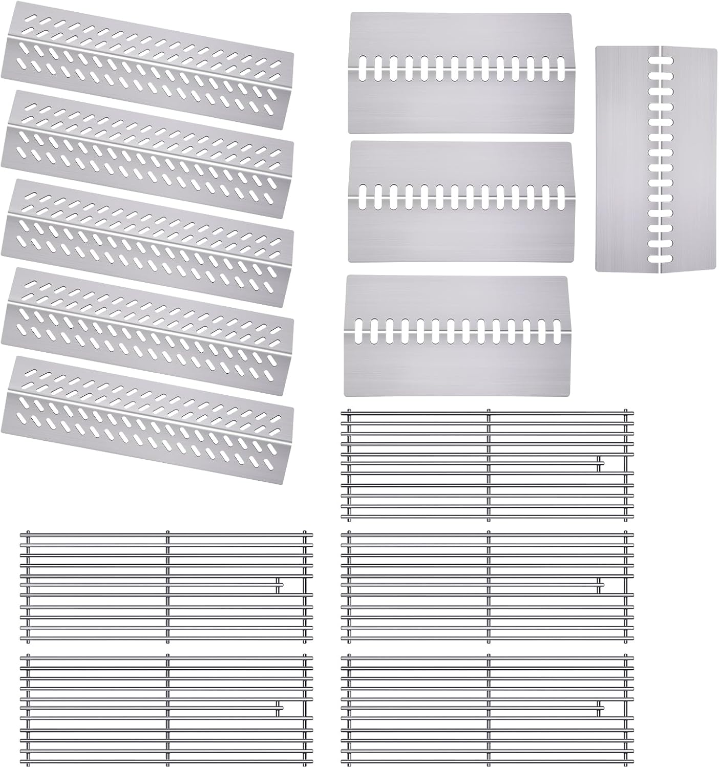 9MM 16517 Grill Grates 16GA Grill Heat Plates for 16631 16520 Bull Grill Replacement Parts, BBQ Bull Brahma 5 Burner 57568, 57569, 57568CE, 57568AGA, 57569CE, 57569AGA, Stainless Steel Grids