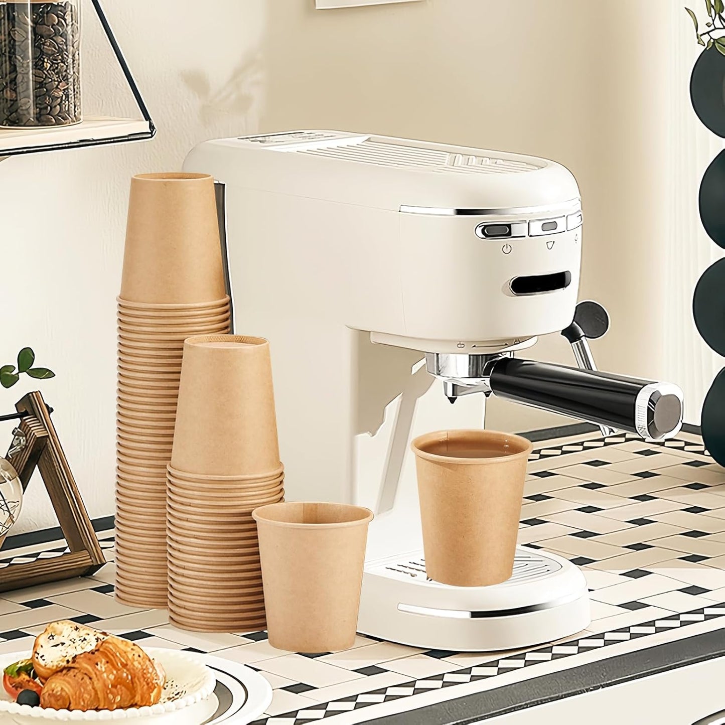 400 Pack 5 oz Kraft Paper Cups, Disposable Bathroom Cups, Mini Mouthwash Cups, Hot/Cold Beverage Drinking Cup for Home, Store, Travel, Events (Brown)