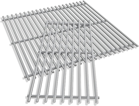KEESHA Grill Grates for Weber Spirit 300 and GS4 Spirit II 300 Series, Spirit 700, Genesis Silver B & C, Solid Food Grade 304 Stainless Steel Cooking Grates