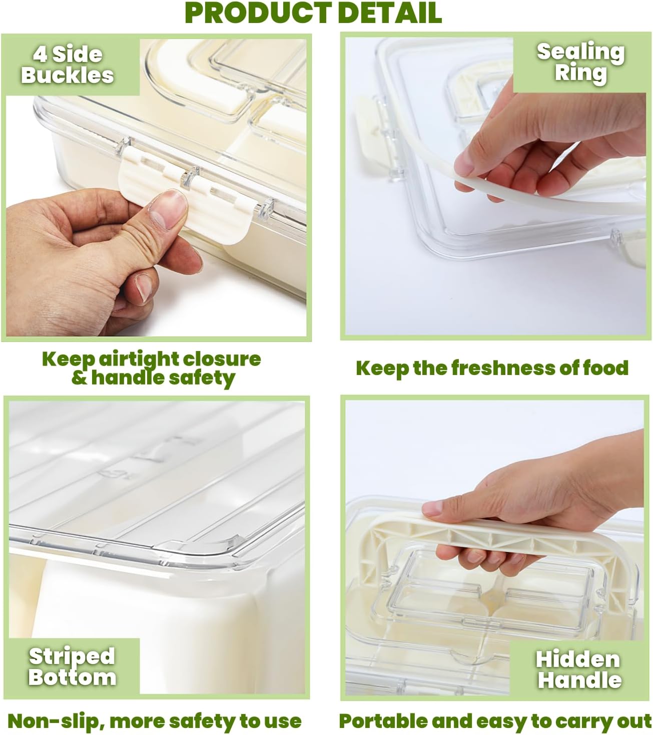 Divided Serving Tray with Lid and Handle, Snackle Box Container Portable Snack Platters with 7 Compartments & Forks, Ice Chilled Organizer for Fruits, Veggies, Salad, Perfect for Entertaining,Picnic