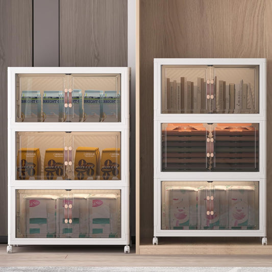 Extra Large Stackable Storage Bins with Lids and Wheels, Foldable Collapsible Closet Organizers,720QT-120QT/30GAL*6Pack Plastic Stackable Storage drawers for Bedroom Dorm