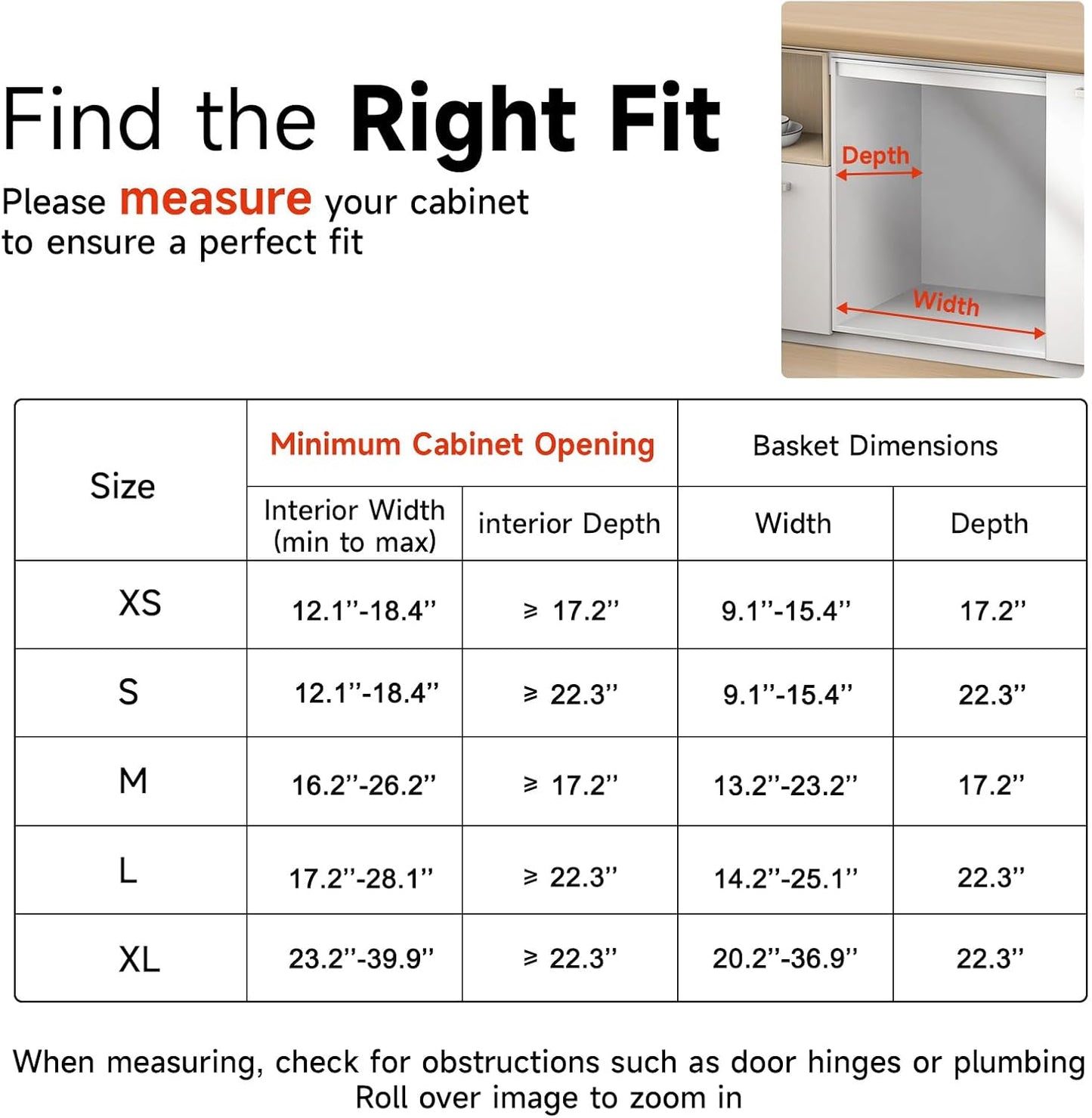 2Pack Expandable Pull Out Cabinet Organizer, Slide Out Drawers for Kitchen Cabinets, Heavy Duty Drawer Slides for Home Kitchen Pantry Cupboard Pots Pans, Adjustable Width 17.1"~28.1" W x 22.5''D