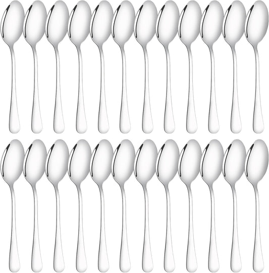 24 Pcs Dinner Spoons Set 7.32" Premium Food Grade Stainless Steel Spoons Mirror Finish & Dishwasher Safe,Use for Home,Restaurant