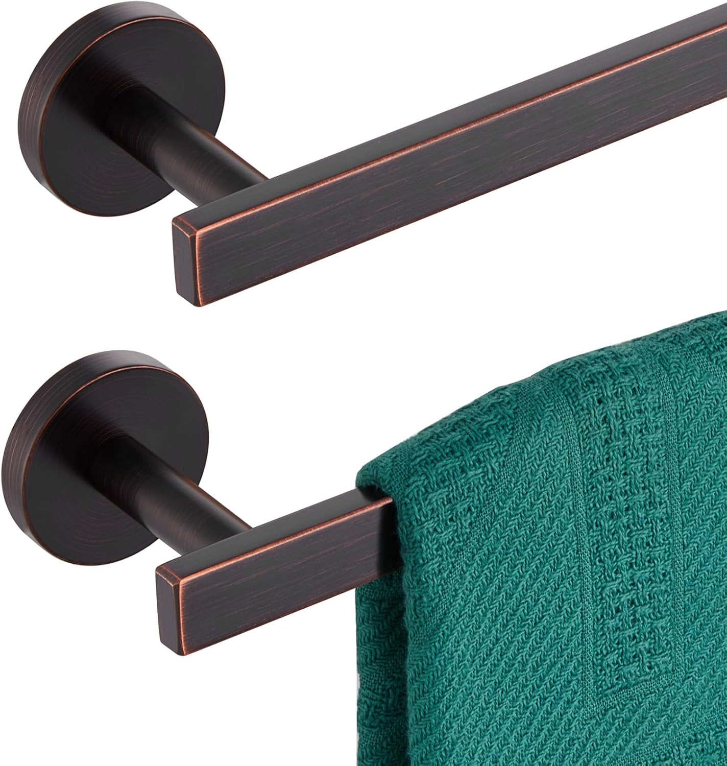 16 Inch Bathroom Towel Bar Bath Towel Rack Kitchen Towel Holder Towel Hanger Wall Mounted SUS304 Stainless Steel 2 Pack Oil Rubbed Bronze AN4001ORB-L16-P2
