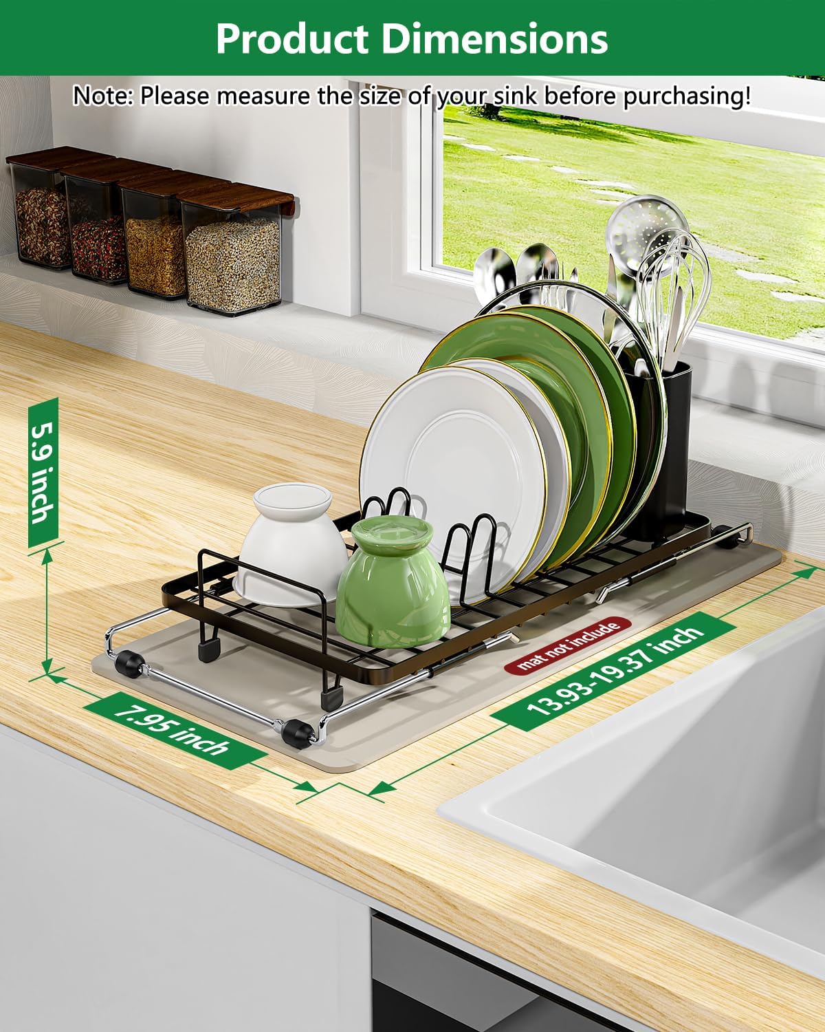 Extendable Dish Drying Rack Small