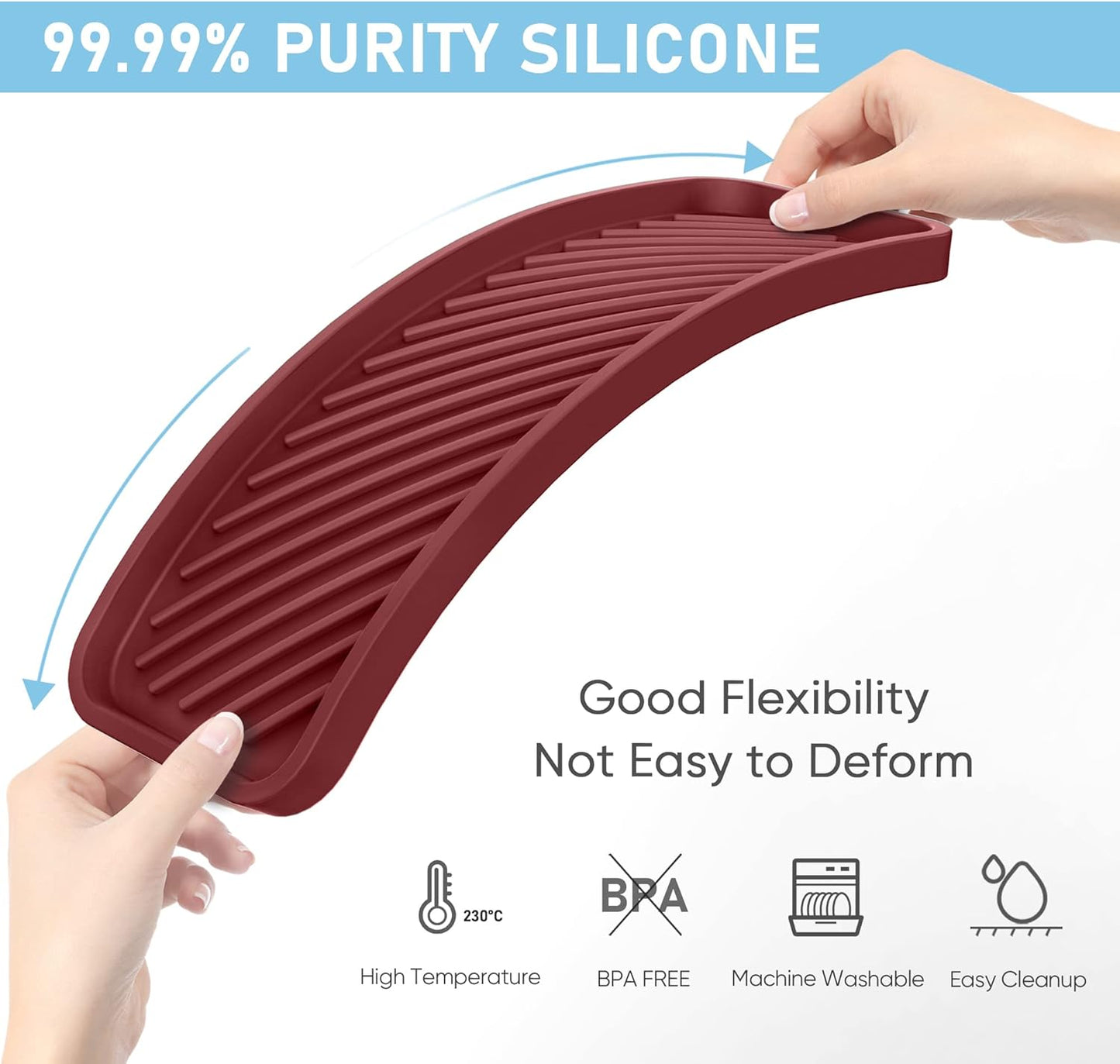 EG-SIPRO Silicone Sponge Holder, Kitchen Sink Organizer Tray, Sponge Caddy for Bathroom Counter, Dish Soap Holder, Scouring Pad