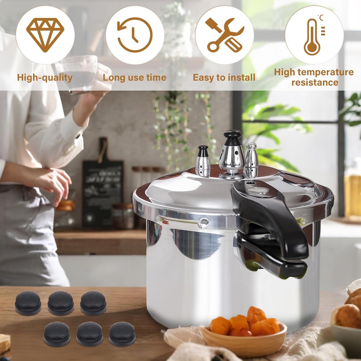 09915 Pressure Cooker Overpressure Plug (6 Pack) Replacement for fits for Presto,Pressure Cooker accessories