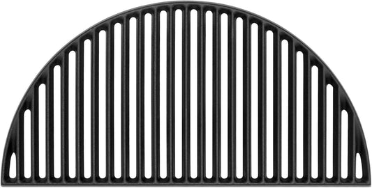 BBQ-PLUS 18" Half Moon Cast Iron Reversible Cooking Grate for Kamado Joe KJ-23RHC Classic II, KJ23NRHCI Classic III, KJ23RH Classic I, Stand-Alone Classic, Large Big Green Egg