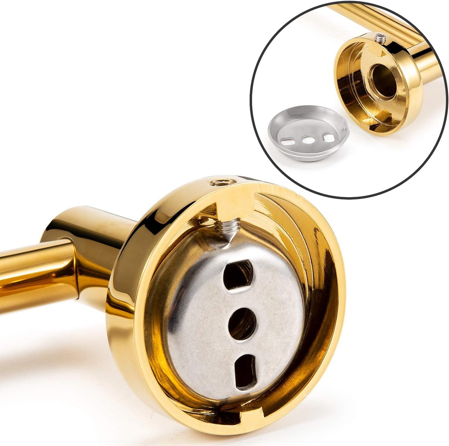 JiePai Bath Towel Bar Gold, 11.8 Inch Stainless Steel Towel Rack Bathroom Towel Holder Wall Mount Kitchen Dish Cloth Hanger (Gold, 11.8 Inch)