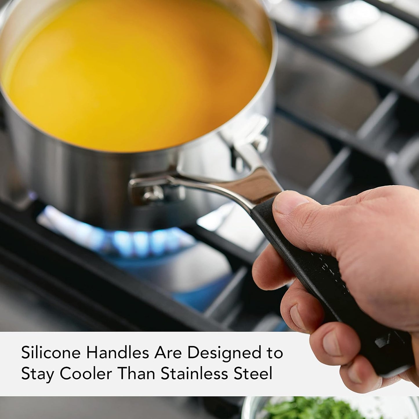 KitchenAid Saucepan with Pour Spouts, 1 Quart, Brushed Stainless Steel, 71018