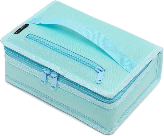 FlowFly Small Insulated Lunch box Portable Soft Bag Mini Cooler Thermal Meal Tote Kit with Handle for Work & School, Light Blue