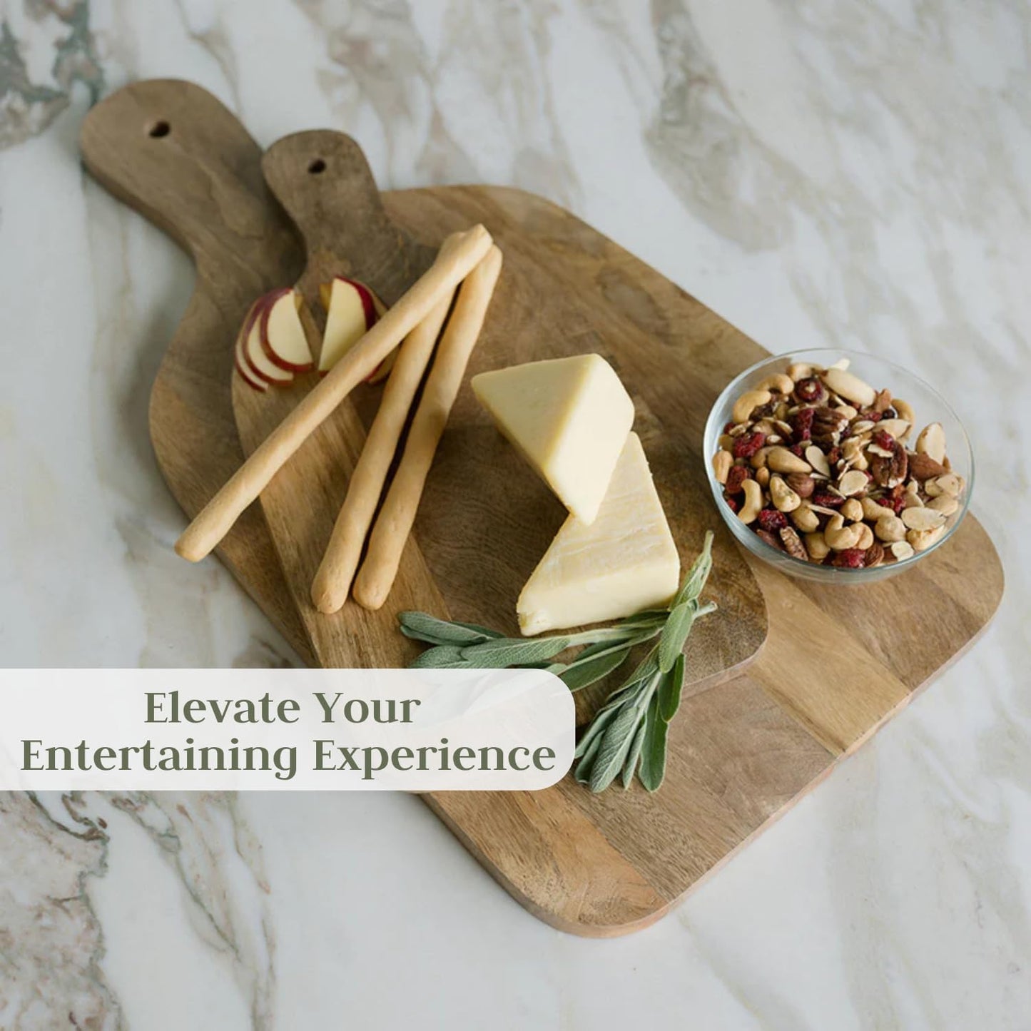 Wood Cutting Board 24x13 Handmade Serving & Chopping Board Paddle with Handle, Premium Home Decor Wooden Cutting Boards for Kitchen Display & Chopping, Light Wood