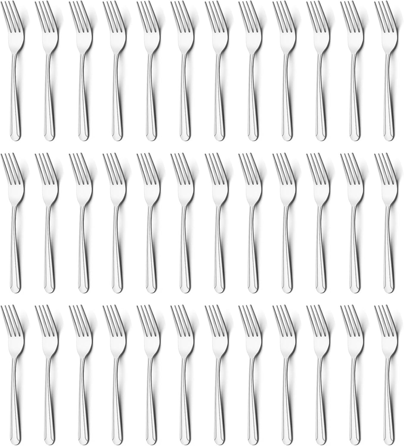 BEWOS 36-Piece Dinner Fork Set, 8.2-Inch Stainless Steel Silverware, Mirror Polished, Dishwasher Safe, For Home, Kitchen or Restaurant