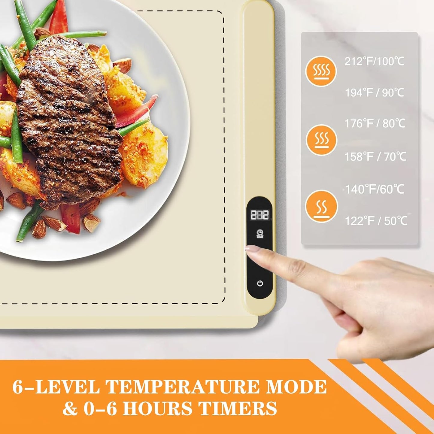 Extra Large 36''X18'' Warming Mat for Party and Families - Upgrade Graphene Fast Heating Electric Warming Tray for Buffet Daily Use, Portable Roll Up Silicone Food Warmer with 6 Temp-Settings