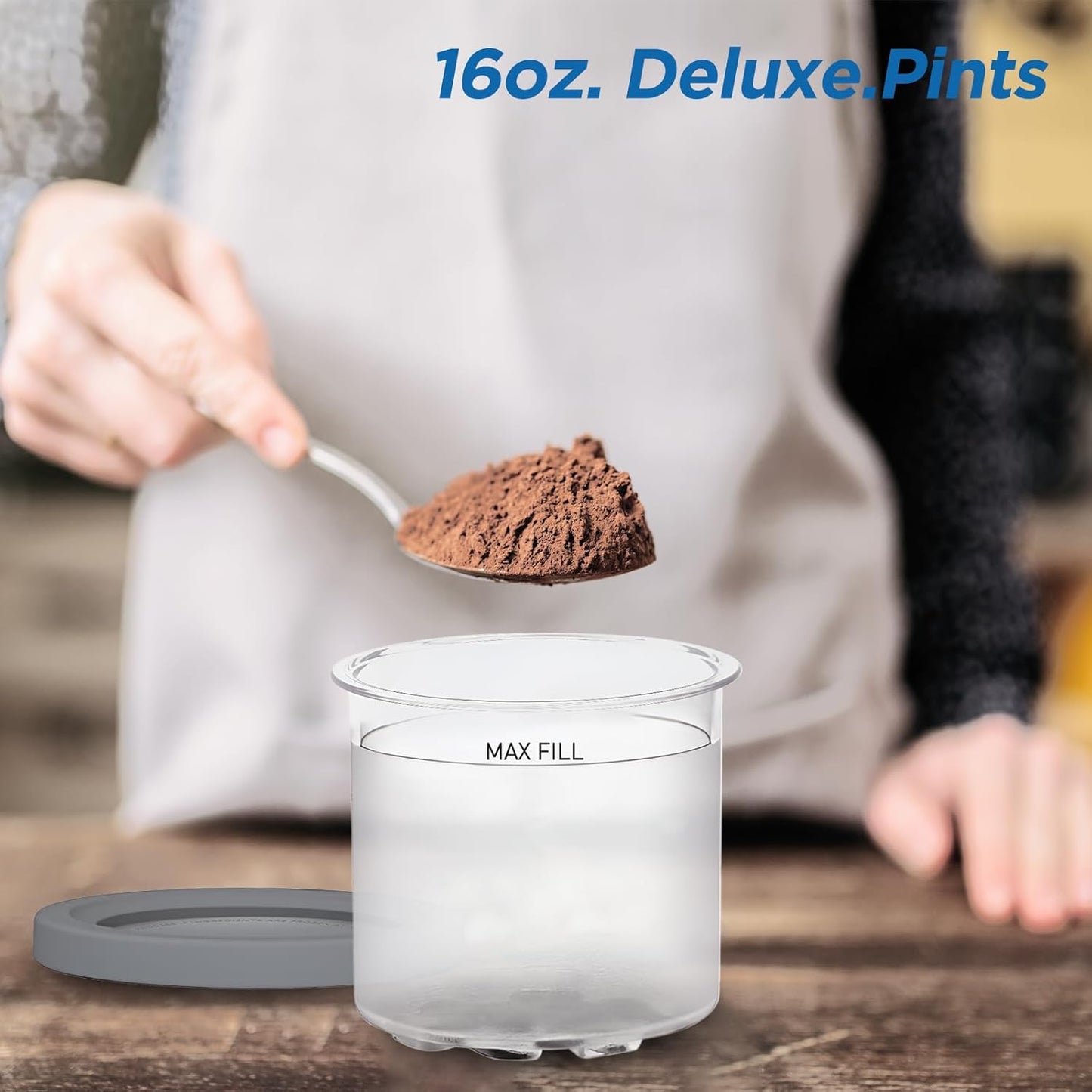 For Ninja Creami NC299AMZ & NC300s Series Ice Cream Makers, BPA-Free & Dishwasher Safe, 16 oz Pints with Lids 2 Pack - (Green/Blue)