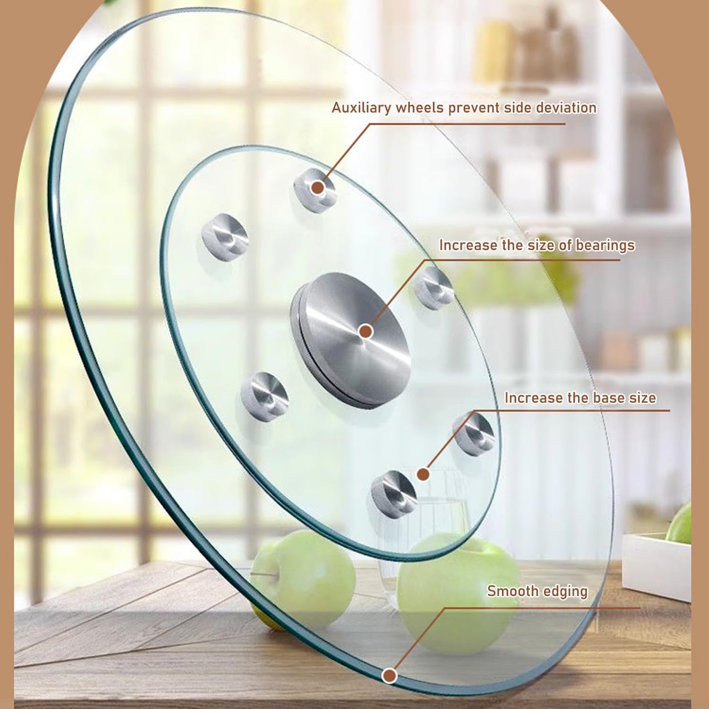 Glass Lazy Susan,28" Glass Lazy Susan for Dining Table Turntable Centerpiece with Swivel Assist System & Smooth Spin Round Tabletop Rotating Tray (28 in)