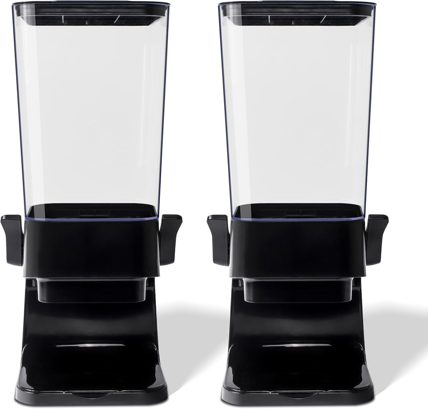 Cereal Dispenser Countertop, 5L Kitchen Organization Cereal Containers Storage, Desktop Candy Dispenser Plastic Cereal Dispenser, Snack Containers Can Hold Granola, Dry Food, nut, Grain (Black, 2Pc)