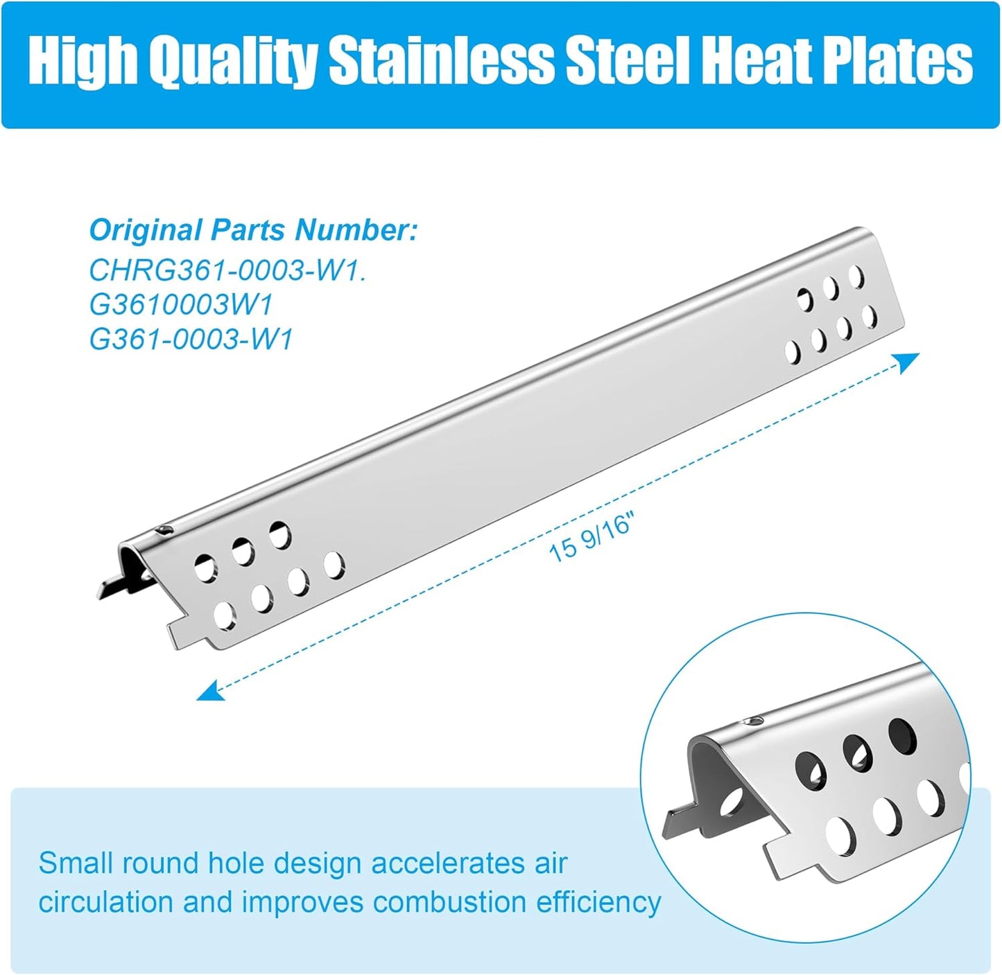Grill Replacement Parts for Charbroil Performance TRU-Infrared 450 3 Burner 463370719 463371719 463280019,17" Emitter Plates Heat Tent Plates and Grill Burners for Charbroil G466-2500-W1