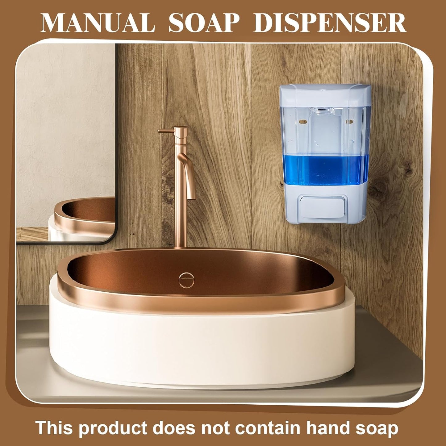 Hushee 6 Pcs Plastic Wall Mounted Soap Dispenser Commercial Manual Soap Dispenser Containers for Kitchen Shower Hotel