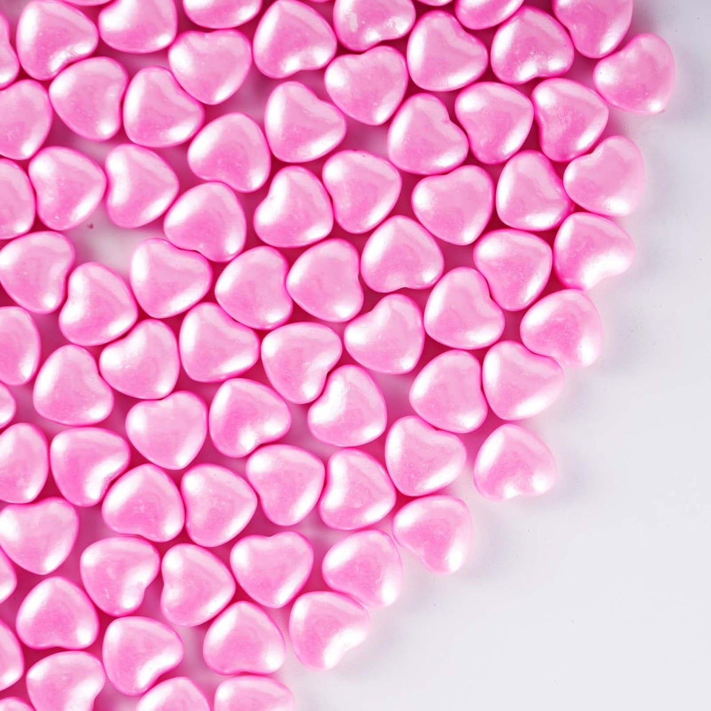 Kasvan Pink Heart Shapes Sprinkles - Edible Candy Pearls 130g/4.58 Oz, Mix Size, Baking Cake Decorations, Ice Cream Toppings and Cookie Decorating, Wedding Party Chirstmas Supplies (Pink)