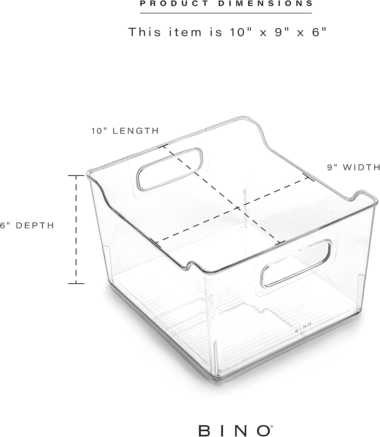 BINO | The Lodge Collection | Plastic Storage Bins - 2 Pack | Multi-Use Organizer With Built-In Handles | BPA-Free | for Pantry, Home, Fridge, and Freezer Organization