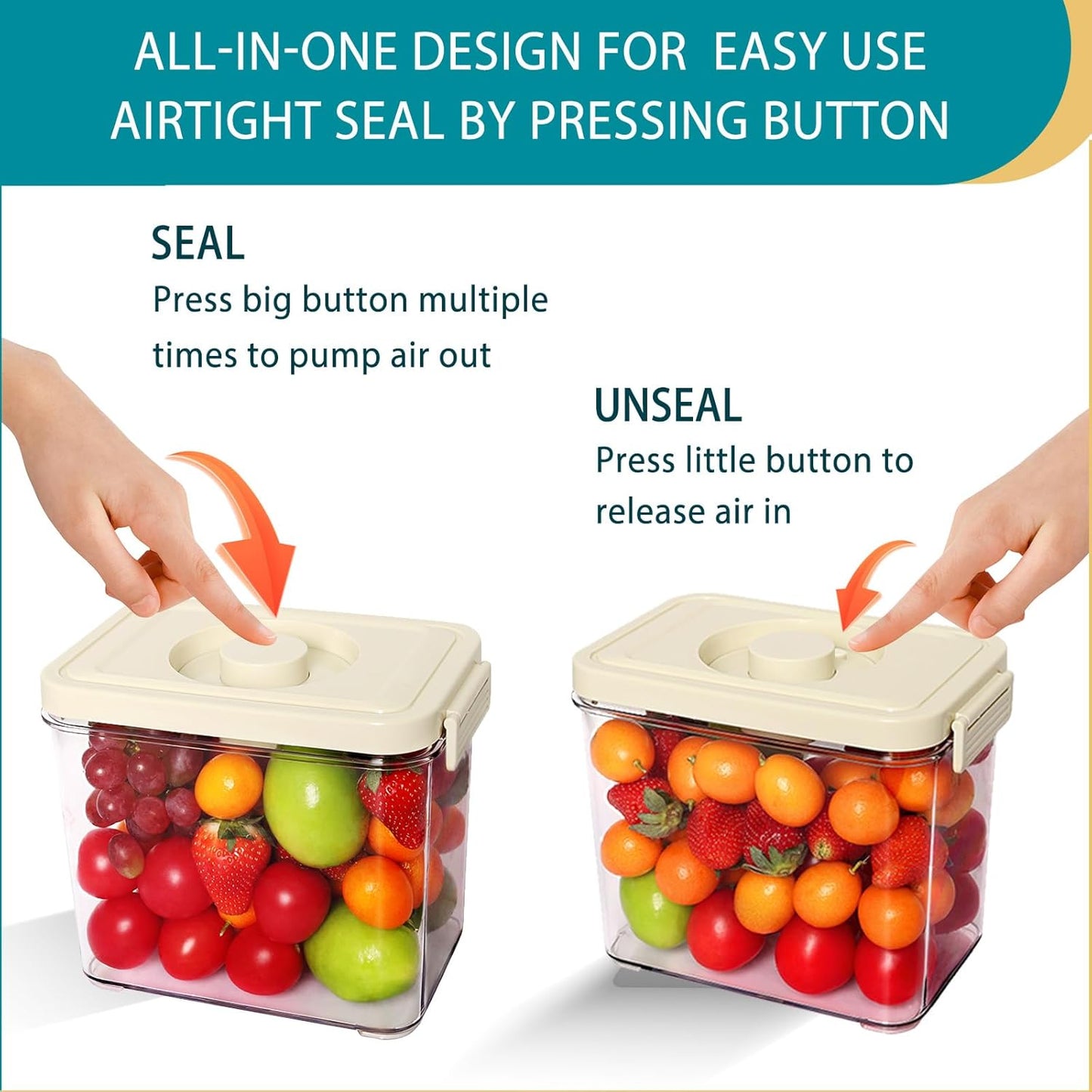 Airtight Containers 2 Units, Triple Vacuum Seal Airtight Food Storage, 2.64 Quart Each Unit, Preserve Fresh and Fragrant for Snacks, Sugar, Spices, Nuts and Coffee Containers