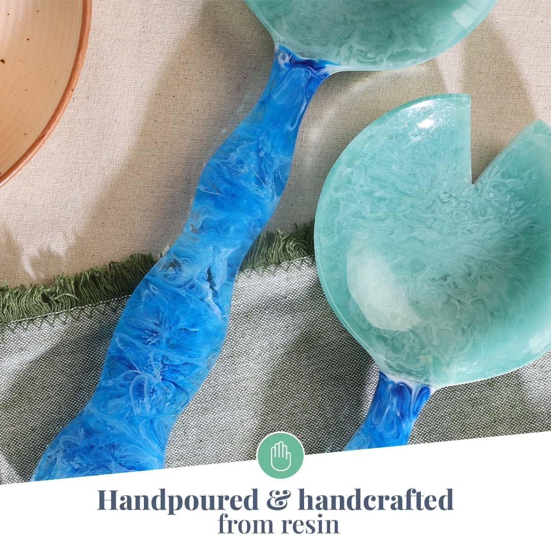 Folkulture Salad Servers or Salad Tongs | Set of 2 (12") Serving Spoons in Kitchen Essentials or Kitchen Utensils Set | Resin Salad Tongs for Serving | Salad Hands or Serving Utensils for Home