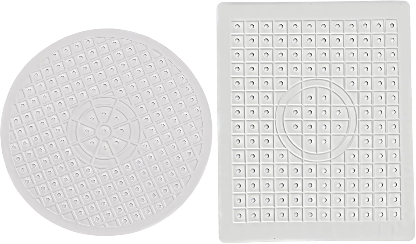 Kitchen Sink Mat, Dish Drying Mat, Sink Protector Mats for Bottom of Kitchen Sink, Fast Draining Sink Mats with Grid, 2 Pack White