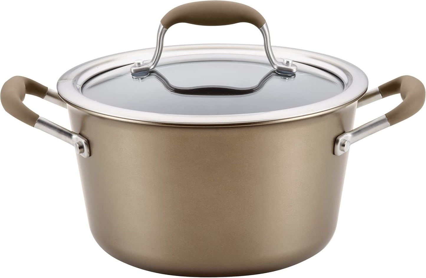 Anolon Advanced Home Hard-Anodized Nonstick Tapered Sauce Pan/Saucepot, 4.5-Quart (Bronze)