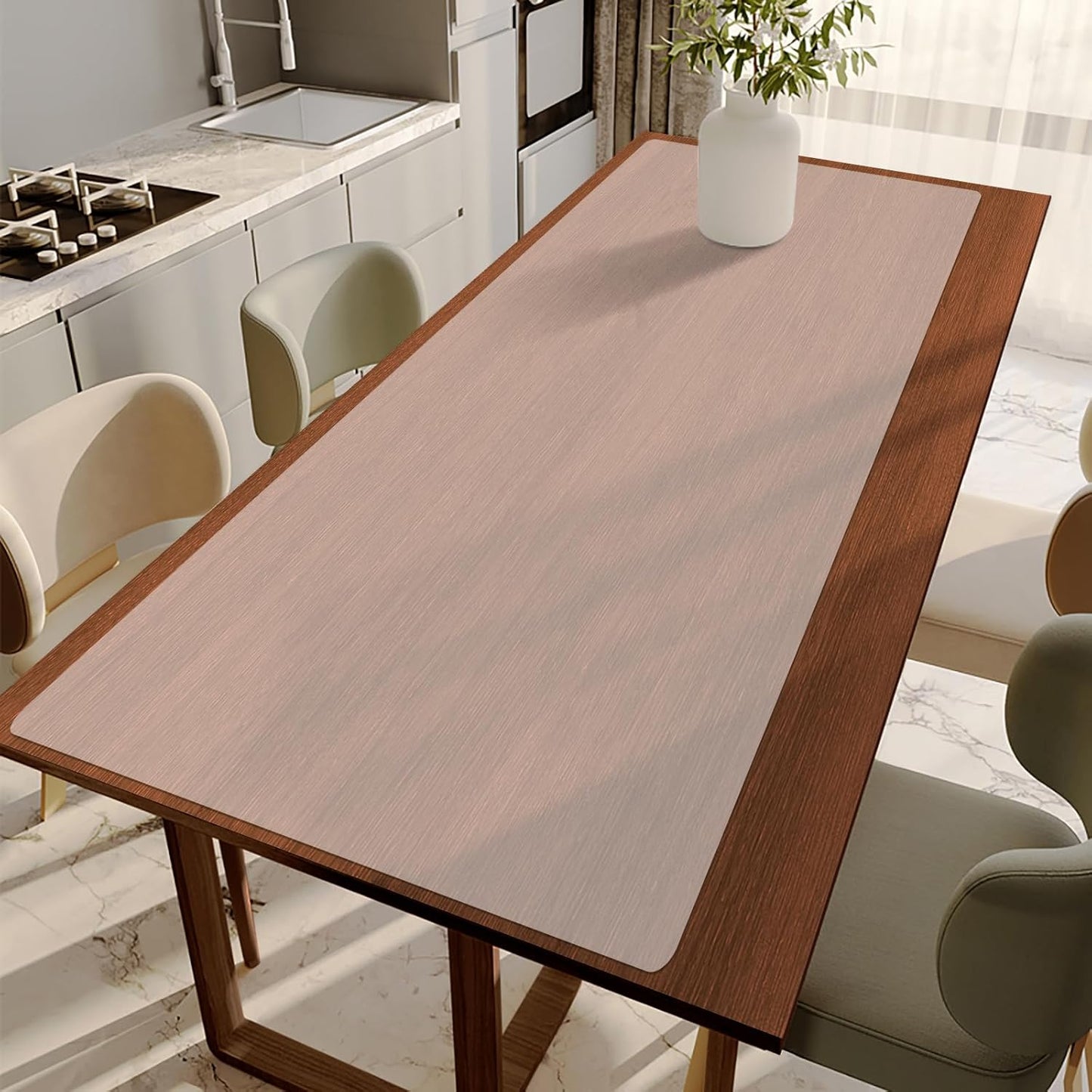 Extra Large Silicone Mat for Kitchen Counter, Heat Resistant Mats for Countertop, Bar mat, Skin-Friendly Surface Countertop Protector, Pet Feeding Pad, Freely Cuttable (Translucent, 20"x80"x1.6 mm)