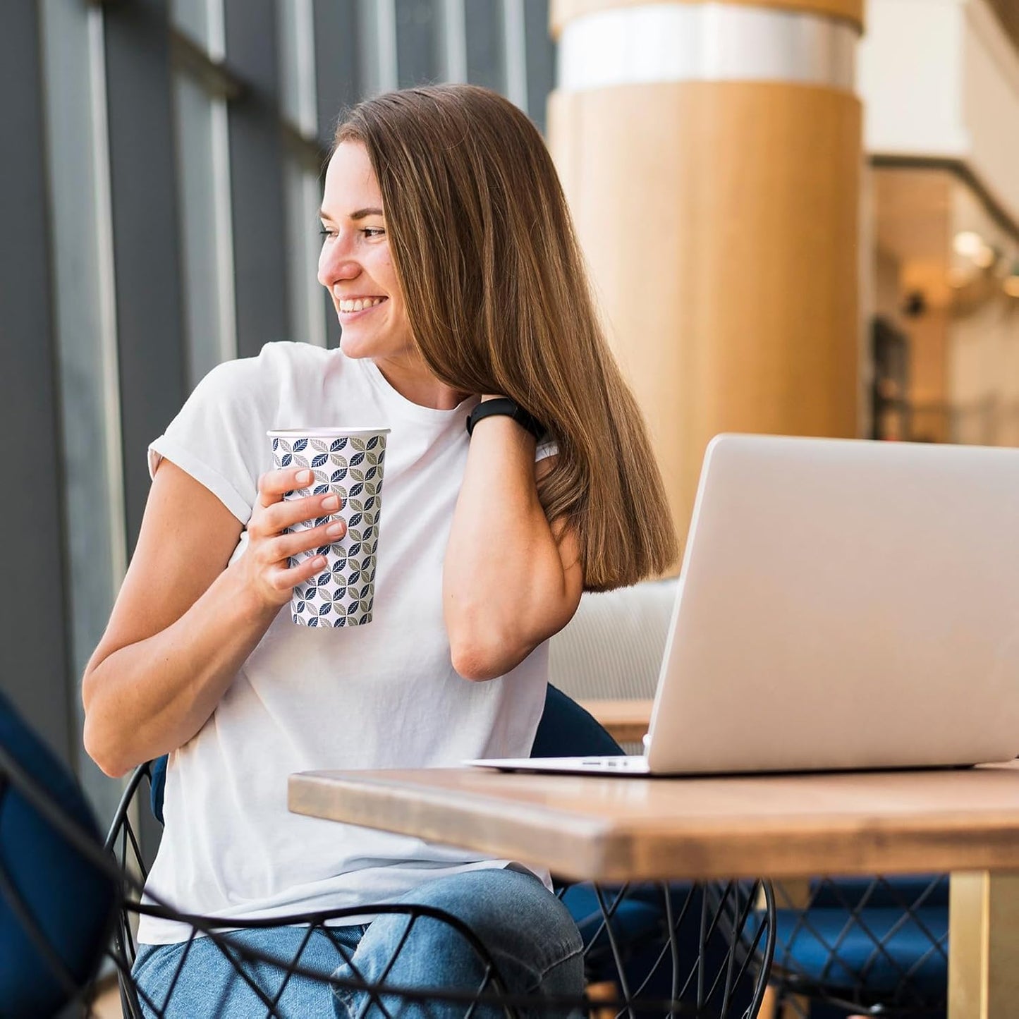 JOLLY CHEF 1000 Pack Paper Coffee Cups, 16 oz Disposable To Go Coffee Cups for Home, Office, Cafe, and Outdoor Activities