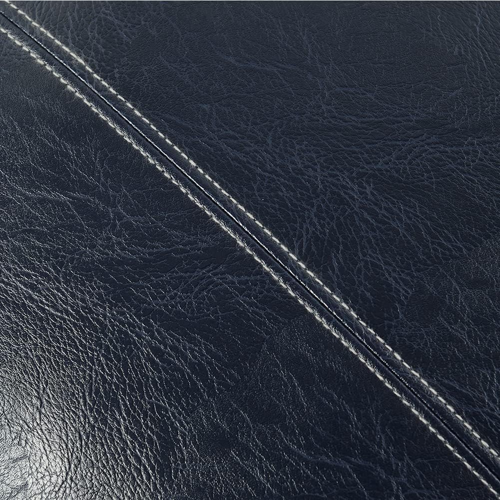 Fancy Homi Navy Blue Lumbar Waterproof Faux Leather Decorative Throw Pillow Covers 12x20 Inch for Outdoor Couch Bed, Modern Farmhouse Boho Home Decor, Blue Hand Stitched Cushion Case 30x50 cm