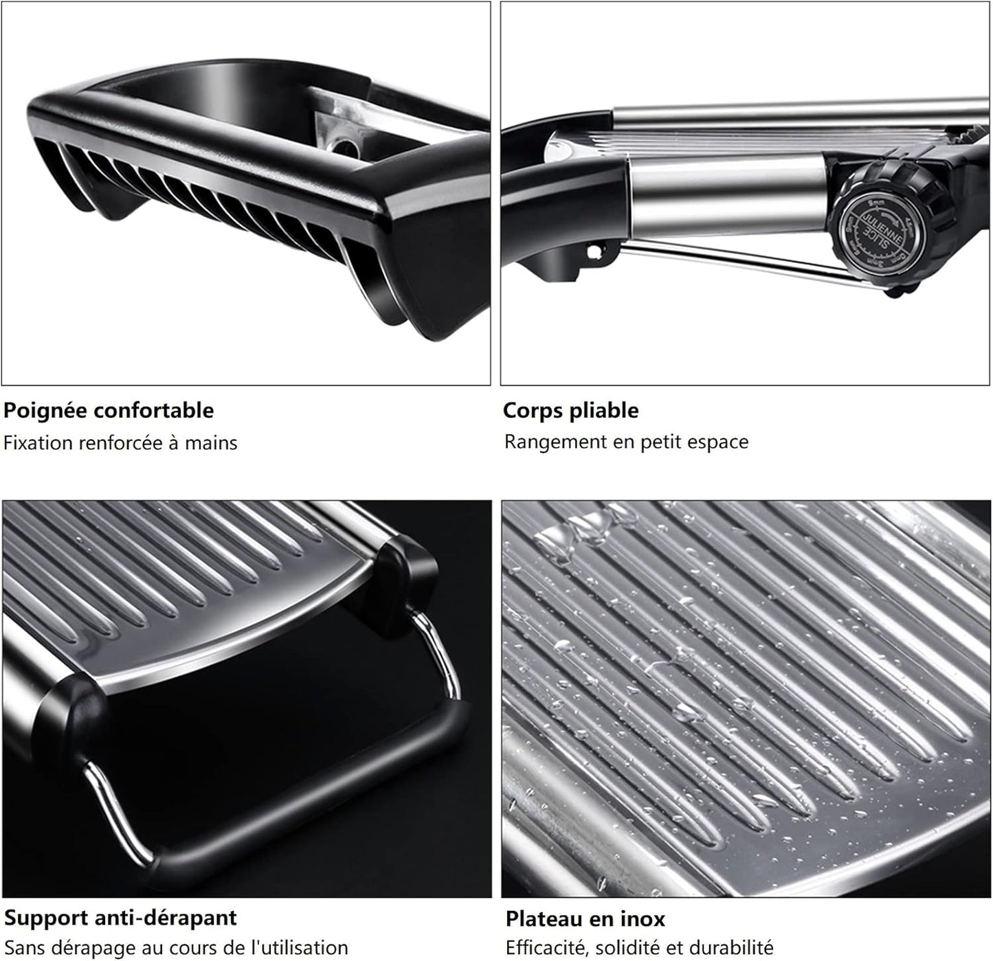 MASTERTOP Adjustable Mandoline Food Slicer,Vegetable Slicer Fruit Cutter,Stainless Steel Kitchen Mandolin,Julienne Slicers for Kitchen Onion Potato, Tomato, Carrot, Vegetable, and Fruit