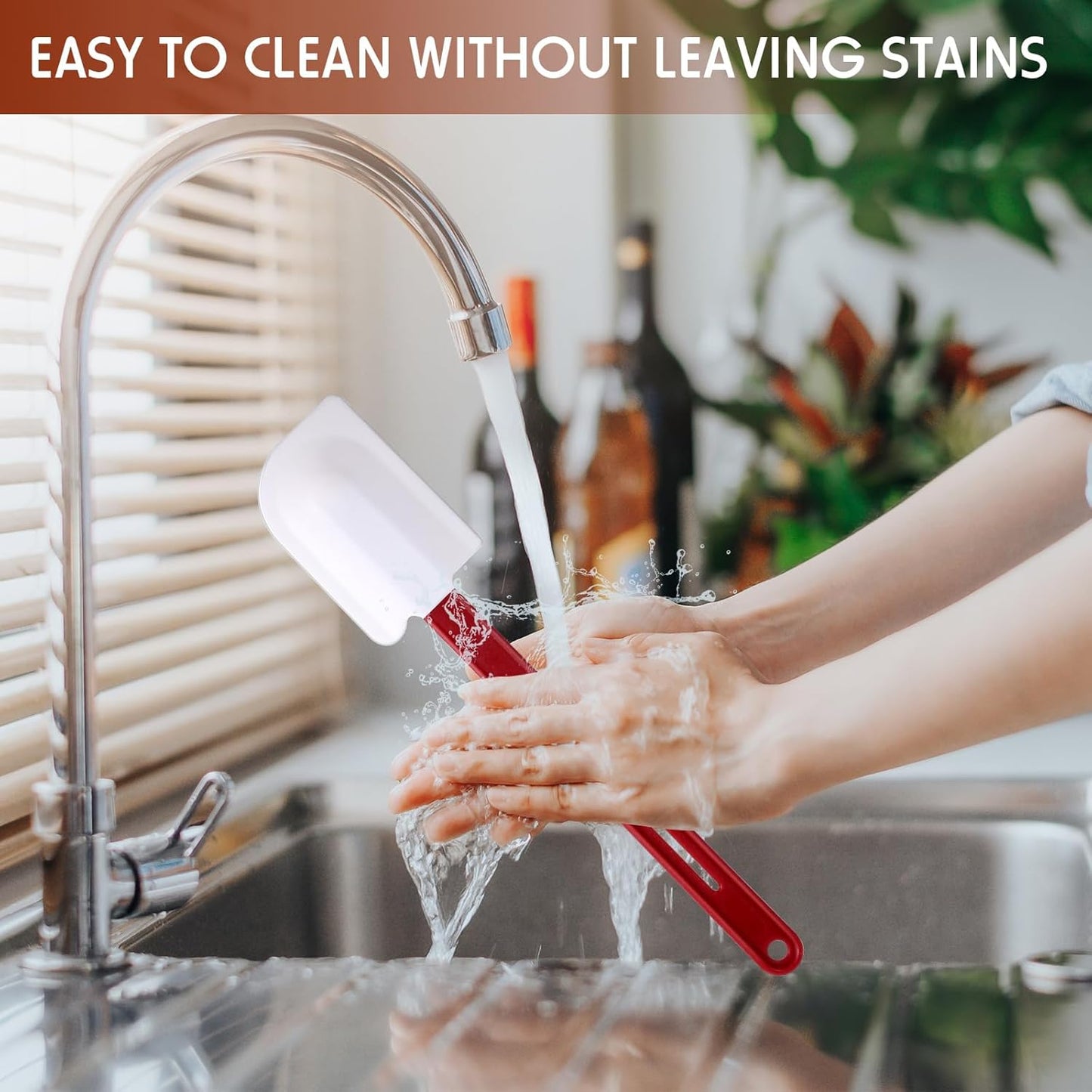 Norme 4 Pcs High Temp Silicone Spatulas Heat Resistant Rubber Spatula Commercial Silicone Scraper with Handle for Kitchen Cook Baking Mixing Utensil, Dishwasher Safe (14 Inch)