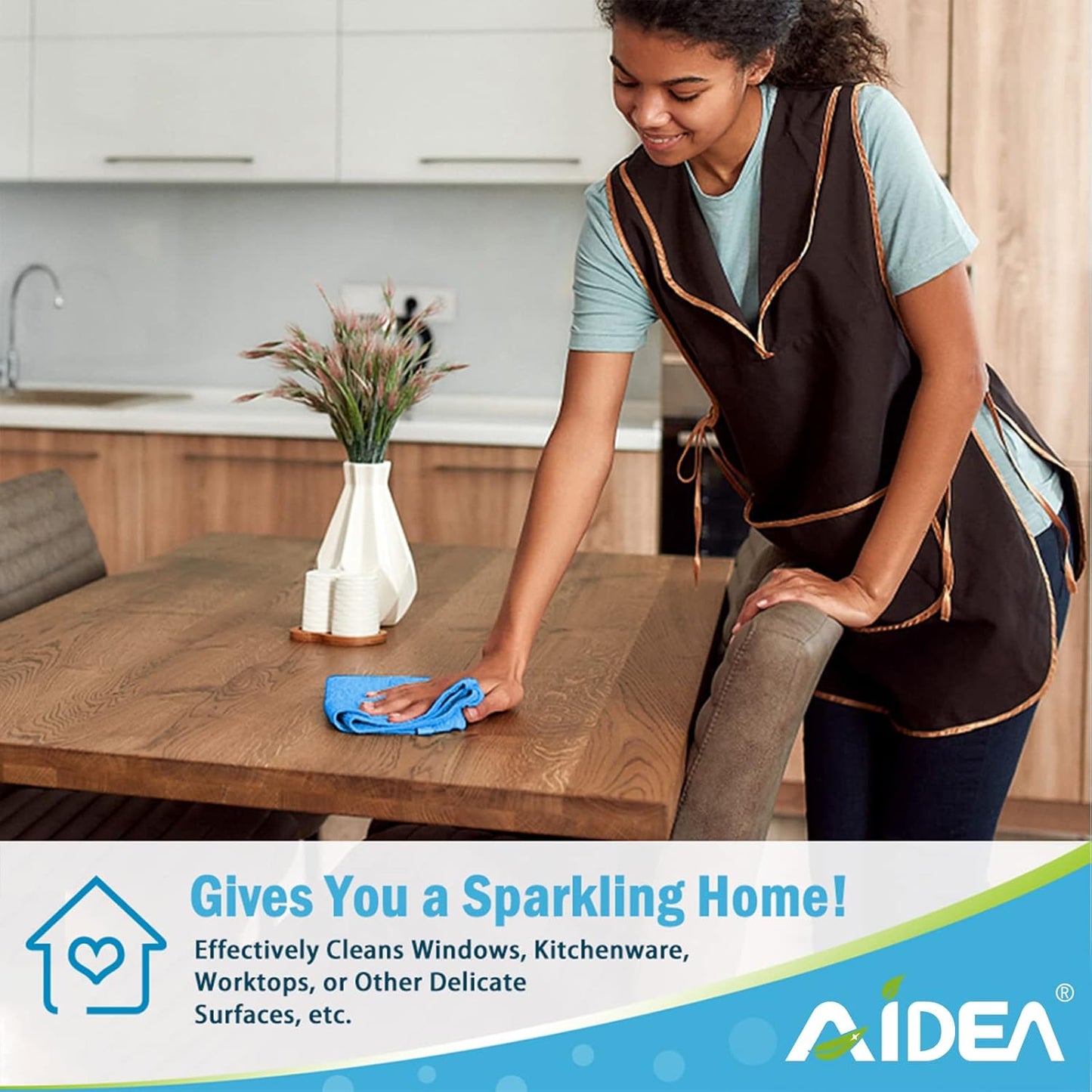 AIDEA Microfiber Cleaning Cloths 100PK, All Purpose Cleaning Supplies, Absorbent Cleaning Rags, Lint Free Microfiber Towels, Wash Cloth for House, Kitchen, Car, Window, 12"×12"