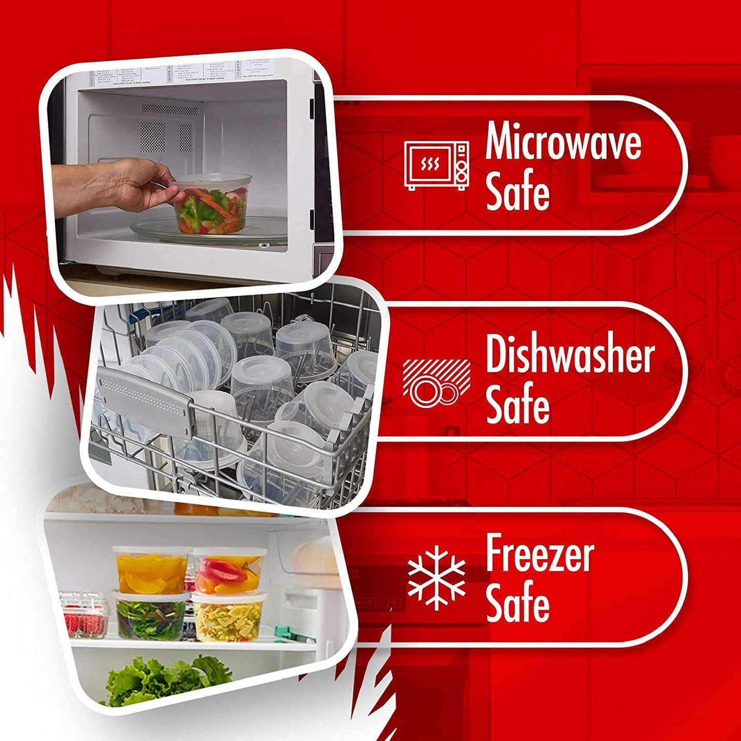 Deli Containers with Lids Leakproof - 240 Pack BPA-Free Plastic Microwaveable Clear Food Storage Container Premium Heavy-Duty Quality, Freezer & Dishwasher Safe (16oz 240 Sets)